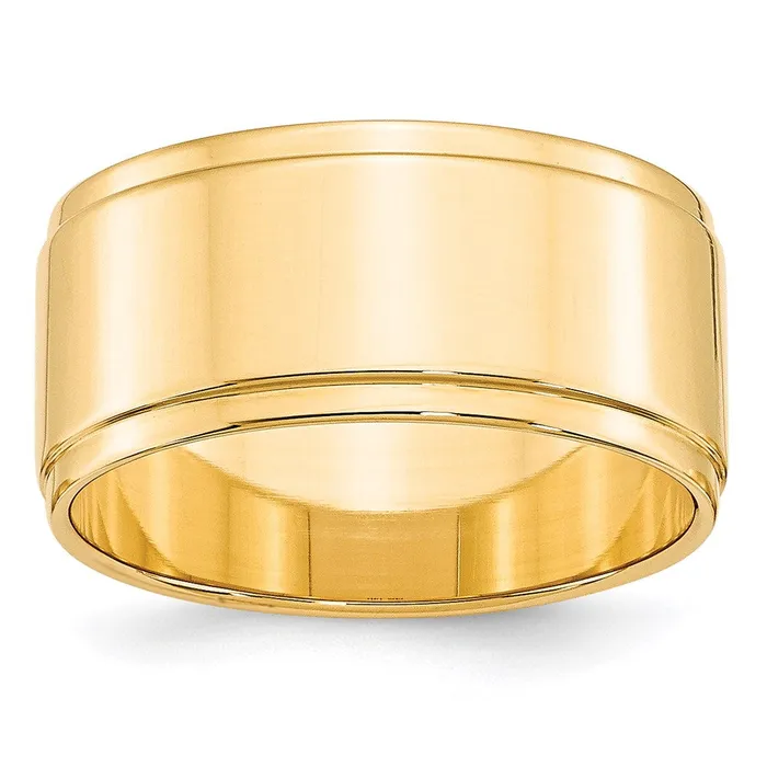 Goldia Rings Solid 10K Yellow Gold 10mm Flat with Step Edge MensWomens Wedding Band Ring Size 115 Goldia Rings Solid 10K Yellow Gold 10mm Flat with Step Edge MensWomens Wedding Band Ring Size 115