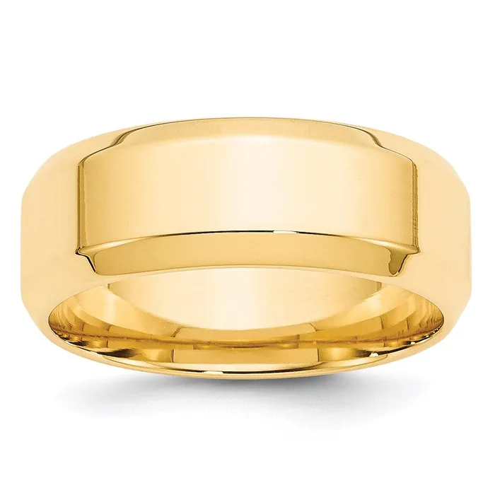 Goldia Rings Solid 10K Yellow Gold 8mm Bevel Edge Comfort Fit MensWomens Wedding Band Ring Size 95 Goldia Rings Solid 10K Yellow Gold 8mm Bevel Edge Comfort Fit MensWomens Wedding Band Ring Size 95