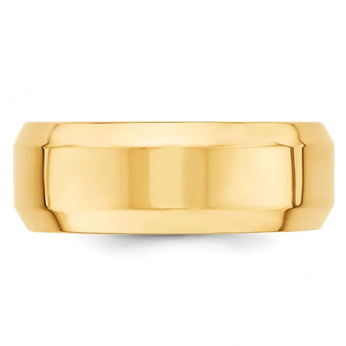 Goldia Rings Solid 10K Yellow Gold 8mm Bevel Edge Comfort Fit MensWomens Wedding Band Ring Size 95 Goldia Rings Solid 10K Yellow Gold 8mm Bevel Edge Comfort Fit MensWomens Wedding Band Ring Size 95