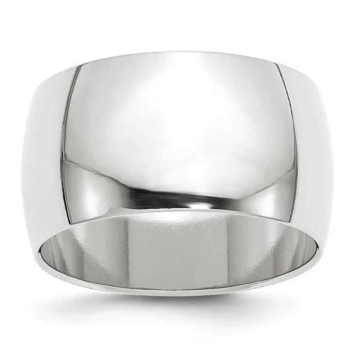 Goldia Rings Solid 14K White Gold 12mm Half Round MensWomens Wedding Band Ring Size 6 Goldia Rings Solid 14K White Gold 12mm Half Round MensWomens Wedding Band Ring Size 6