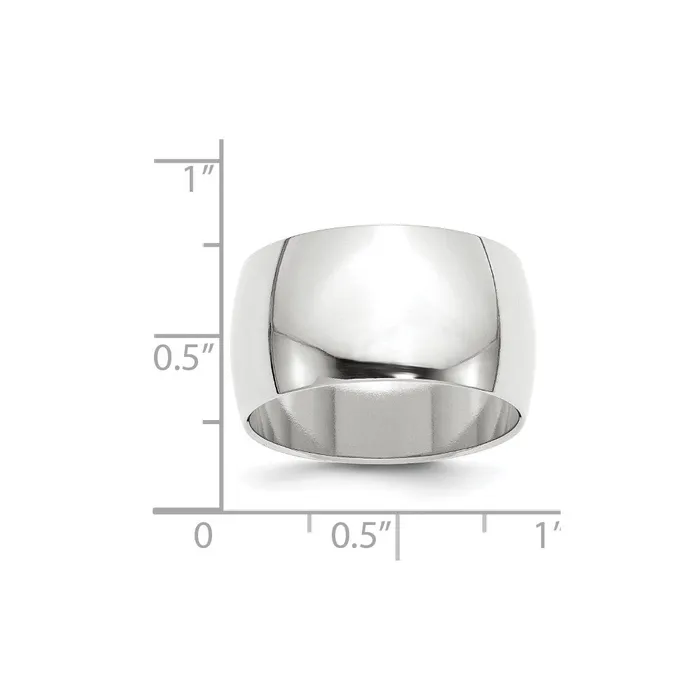 Goldia Rings Solid 14K White Gold 12mm Half Round MensWomens Wedding Band Ring Size 6 Goldia Rings Solid 14K White Gold 12mm Half Round MensWomens Wedding Band Ring Size 6