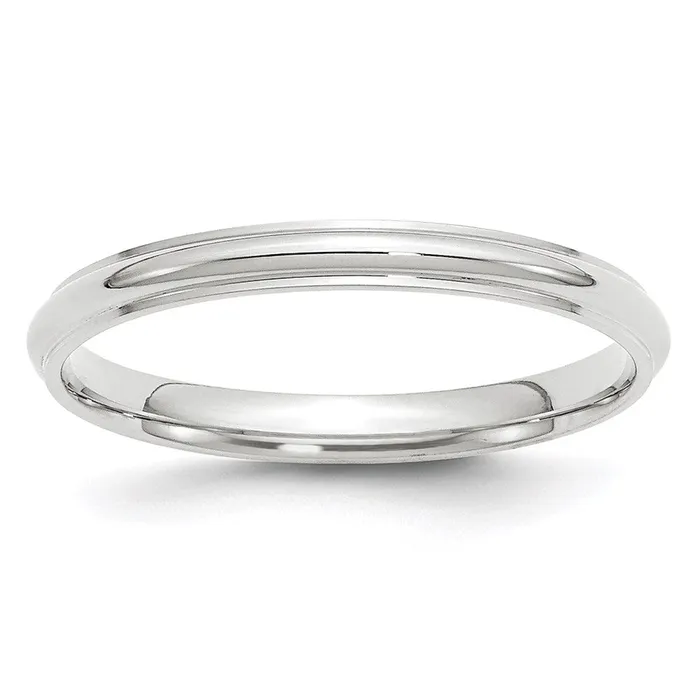 Goldia Rings Solid 14K White Gold 25mm Half Round with Edge MensWomens Wedding Band Ring Size 105 Goldia Rings Solid 14K White Gold 25mm Half Round with Edge MensWomens Wedding Band Ring Size 105