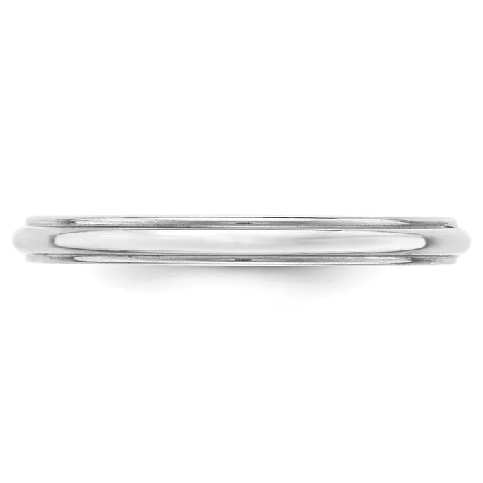 Goldia Rings Solid 14K White Gold 25mm Half Round with Edge MensWomens Wedding Band Ring Size 105 Goldia Rings Solid 14K White Gold 25mm Half Round with Edge MensWomens Wedding Band Ring Size 105