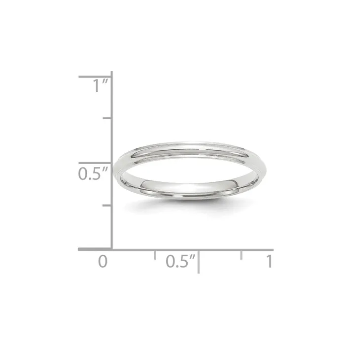 Goldia Rings Solid 14K White Gold 25mm Half Round with Edge MensWomens Wedding Band Ring Size 105 Goldia Rings Solid 14K White Gold 25mm Half Round with Edge MensWomens Wedding Band Ring Size 105