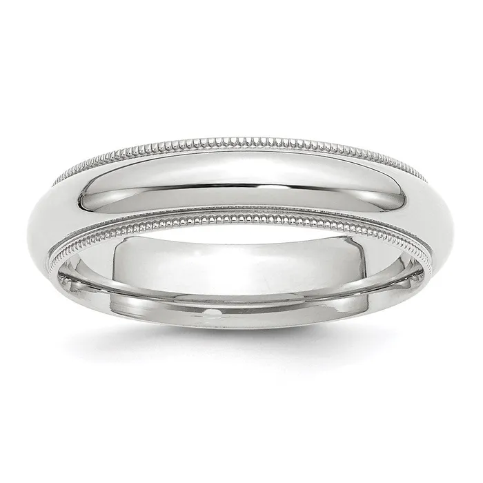 Goldia Rings Solid 14K White Gold 5mm Milgrain Comfort Fit MensWomens Wedding Band Ring Size 105 Goldia Rings Solid 14K White Gold 5mm Milgrain Comfort Fit MensWomens Wedding Band Ring Size 105