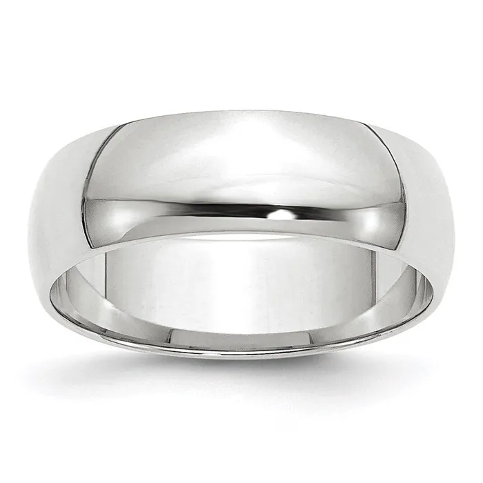 Goldia Rings Solid 14K White Gold 6mm Light Weight Half Round MensWomens Wedding Band Ring Size 10 Goldia Rings Solid 14K White Gold 6mm Light Weight Half Round MensWomens Wedding Band Ring Size 10