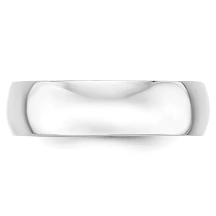 Goldia Rings Solid 14K White Gold 6mm Light Weight Half Round MensWomens Wedding Band Ring Size 10 Goldia Rings Solid 14K White Gold 6mm Light Weight Half Round MensWomens Wedding Band Ring Size 10