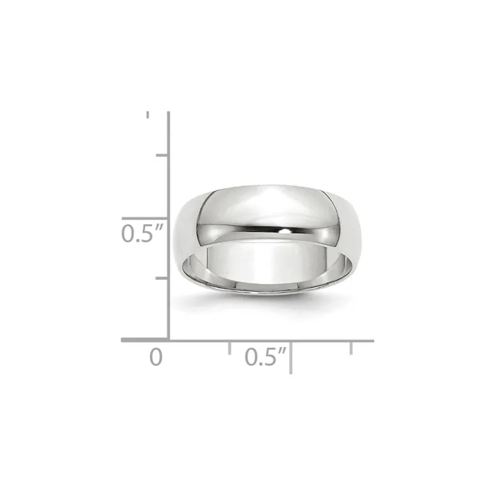 Goldia Rings Solid 14K White Gold 6mm Light Weight Half Round MensWomens Wedding Band Ring Size 10 Goldia Rings Solid 14K White Gold 6mm Light Weight Half Round MensWomens Wedding Band Ring Size 10