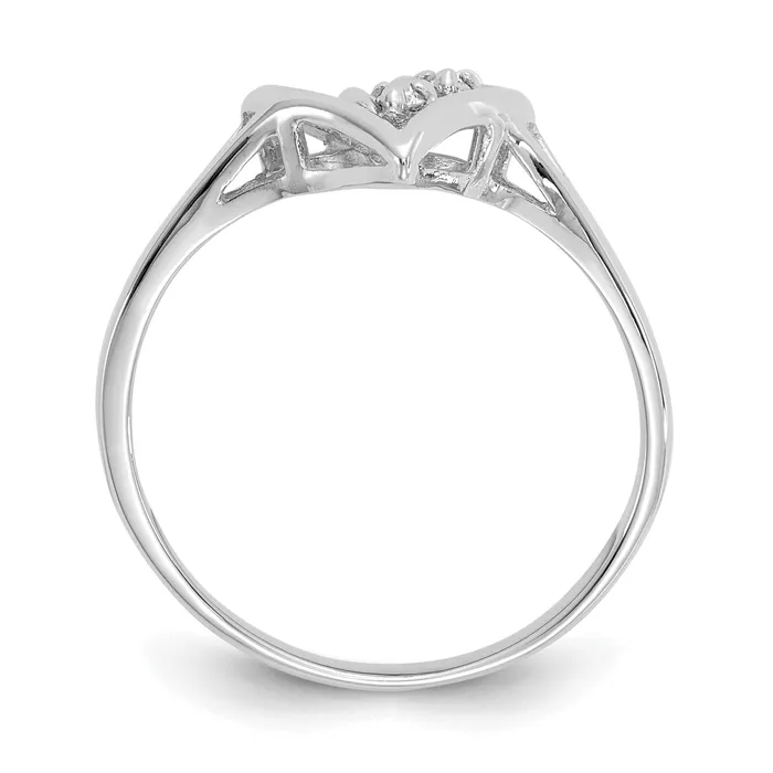 Goldia Rings Solid 14k White Gold AAA Simulated CZ heart Ring