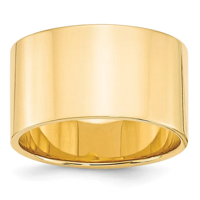 Goldia Rings Solid 14K Yellow Gold 12mm Light Weight Flat MensWomens Wedding Band Ring Size 8 Goldia Rings Solid 14K Yellow Gold 12mm Light Weight Flat MensWomens Wedding Band Ring Size 8