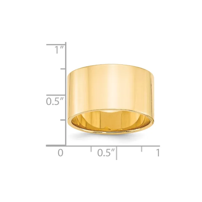 Goldia Rings Solid 14K Yellow Gold 12mm Light Weight Flat MensWomens Wedding Band Ring Size 8 Goldia Rings Solid 14K Yellow Gold 12mm Light Weight Flat MensWomens Wedding Band Ring Size 8
