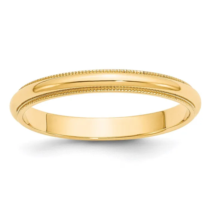 Goldia Rings Solid 14K Yellow Gold 3mm Milgrain HalfRound Wedding MensWomens Wedding Band Ring Size 10 Goldia Rings Solid 14K Yellow Gold 3mm Milgrain HalfRound Wedding MensWomens Wedding Band Ring Size 10