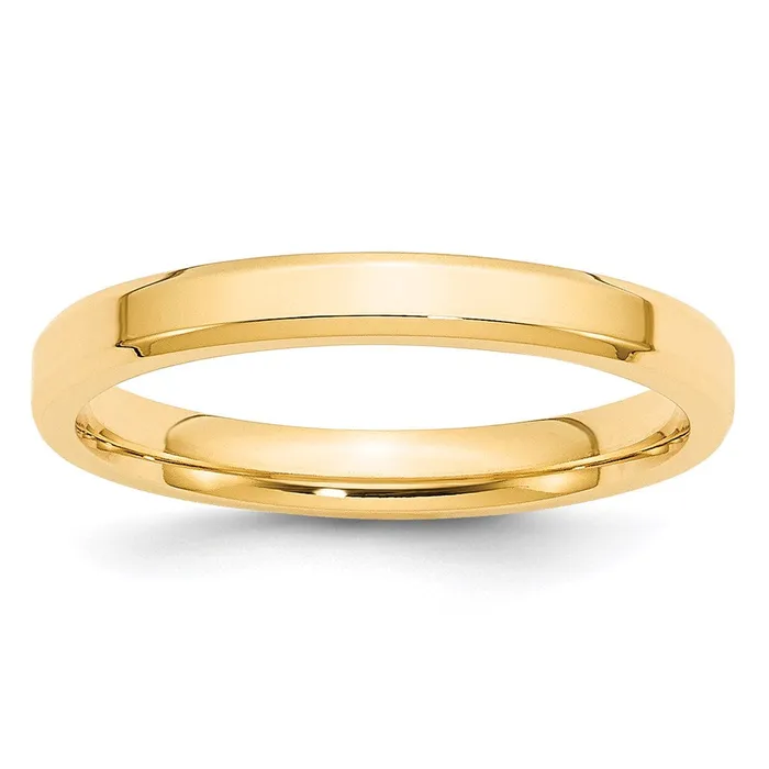Goldia Rings Solid 18K Yellow Gold 3mm Bevel Edge Comfort Fit MensWomens Wedding Band Ring Size 13 Goldia Rings Solid 18K Yellow Gold 3mm Bevel Edge Comfort Fit MensWomens Wedding Band Ring Size 13