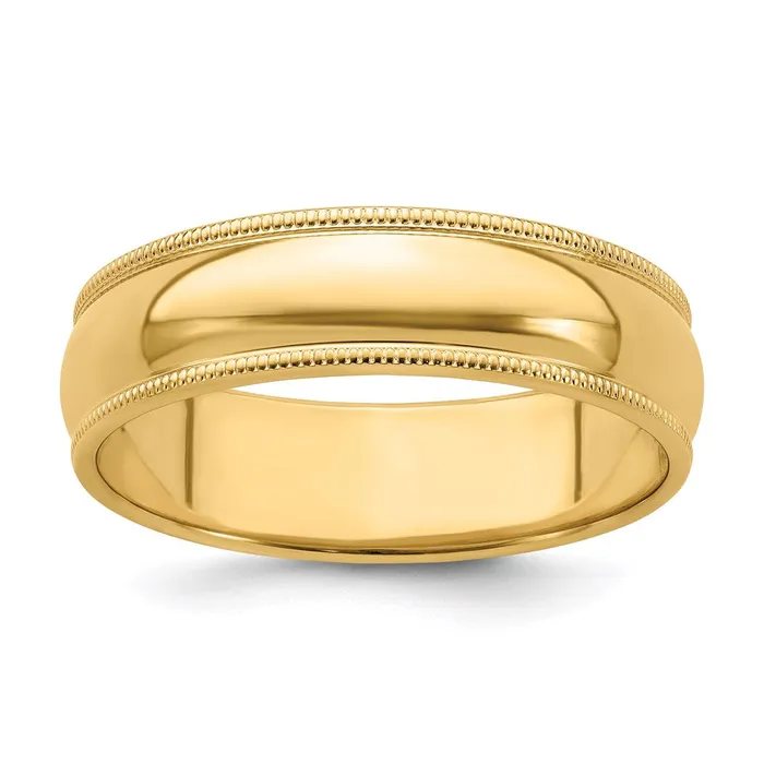 Goldia Rings Solid 18K Yellow Gold 6mm Milgrain HalfRound Wedding MensWomens Wedding Band Ring Size 5 Goldia Rings Solid 18K Yellow Gold 6mm Milgrain HalfRound Wedding MensWomens Wedding Band Ring Size 5