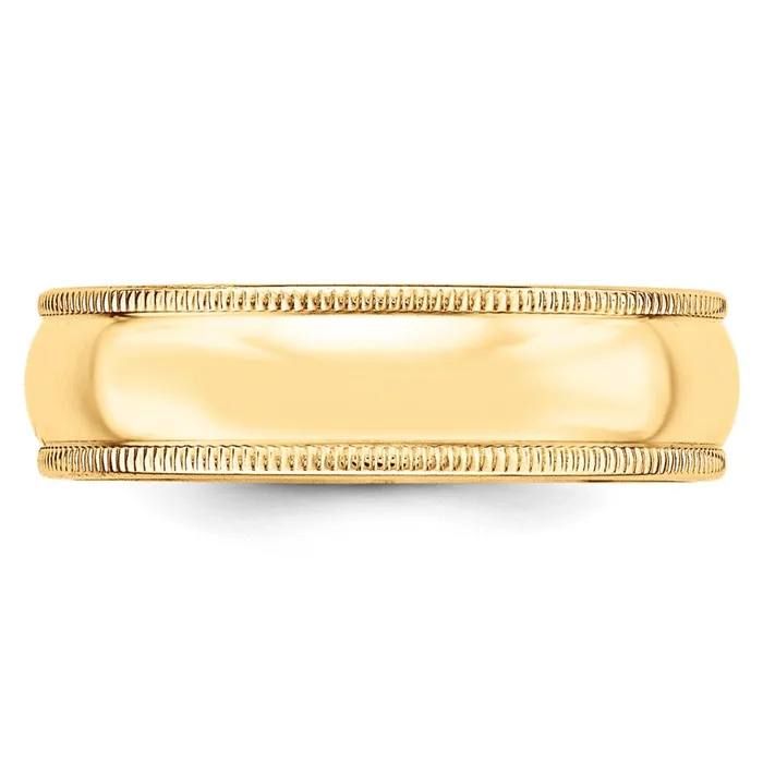 Goldia Rings Solid 18K Yellow Gold 6mm Milgrain HalfRound Wedding MensWomens Wedding Band Ring Size 5 Goldia Rings Solid 18K Yellow Gold 6mm Milgrain HalfRound Wedding MensWomens Wedding Band Ring Size 5