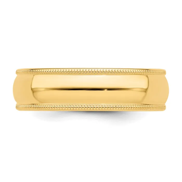Goldia Rings Solid 18K Yellow Gold 6mm Milgrain HalfRound Wedding MensWomens Wedding Band Ring Size 5 Goldia Rings Solid 18K Yellow Gold 6mm Milgrain HalfRound Wedding MensWomens Wedding Band Ring Size 5