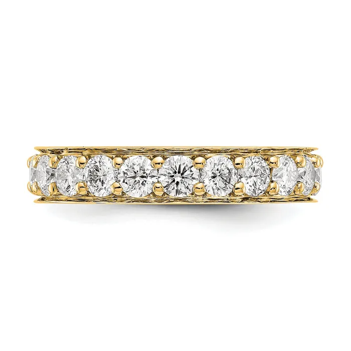 Goldia Rings Solid Real 14k Polished Vintage 2ct CZ Eternity Wedding Band Ring