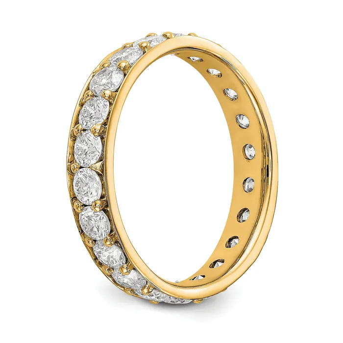 Goldia Rings Solid Real 14k Polished Vintage 2ct CZ Eternity Wedding Band Ring
