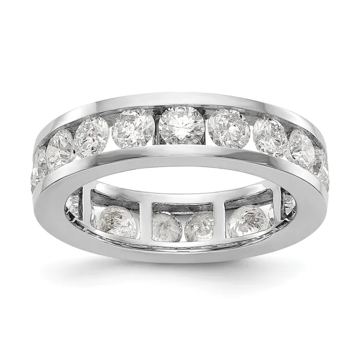 Goldia Rings Solid Real 14k White Gold Polished 3ct Channel Set CZ Eternity Wedding Band Ring Goldia Rings Solid Real 14k White Gold Polished 3ct Channel Set CZ Eternity Wedding Band Ring