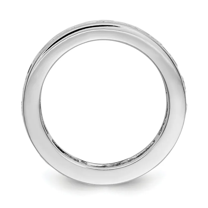 Goldia Rings Solid Real 14k White Gold Polished 3ct Channel Set CZ Eternity Wedding Band Ring
