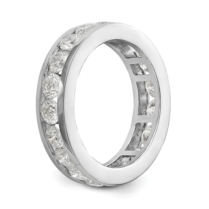 Goldia Rings Solid Real 14k White Gold Polished 3ct Channel Set CZ Eternity Wedding Band Ring
