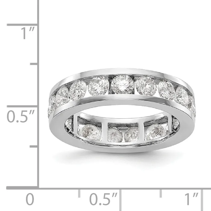 Goldia Rings Solid Real 14k White Gold Polished 3ct Channel Set CZ Eternity Wedding Band Ring