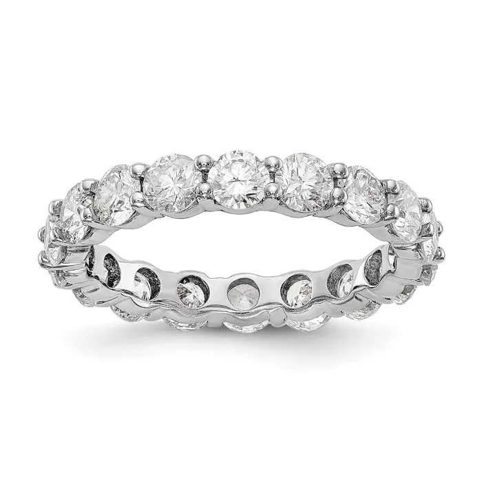 Goldia Rings Solid Real 14k White Gold Polished Shared Prong 3ct CZ Eternity Wedding Band Ring Goldia Rings Solid Real 14k White Gold Polished Shared Prong 3ct CZ Eternity Wedding Band Ring