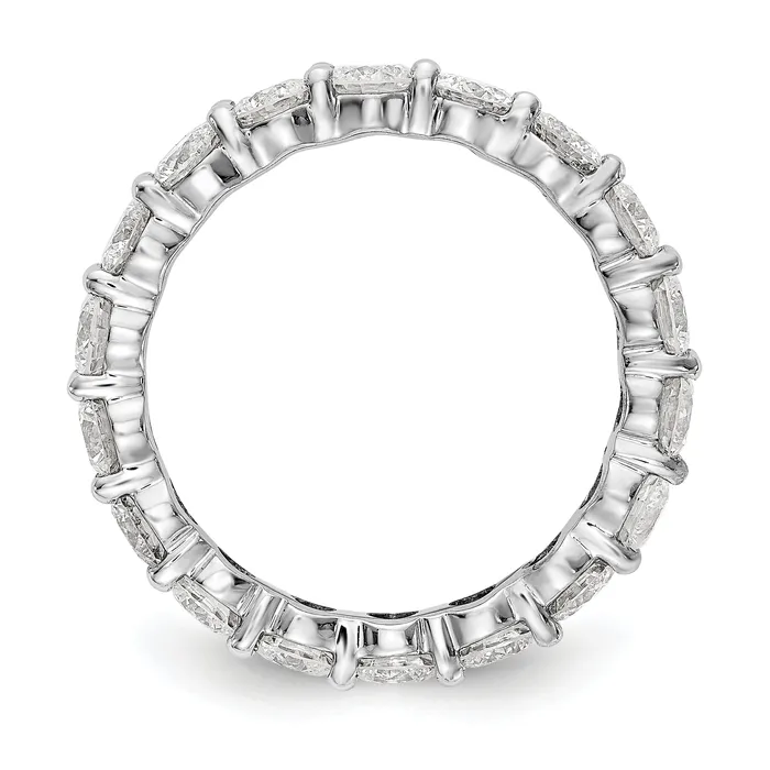 Goldia Rings Solid Real 14k White Gold Polished Shared Prong 3ct CZ Eternity Wedding Band Ring