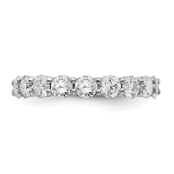 Goldia Rings Solid Real 14k White Gold Polished Shared Prong 3ct CZ Eternity Wedding Band Ring