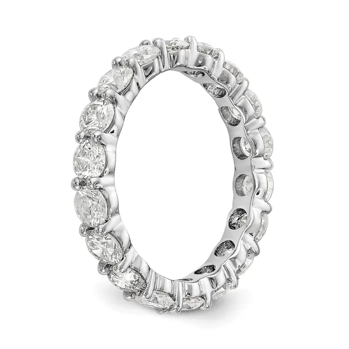 Goldia Rings Solid Real 14k White Gold Polished Shared Prong 3ct CZ Eternity Wedding Band Ring