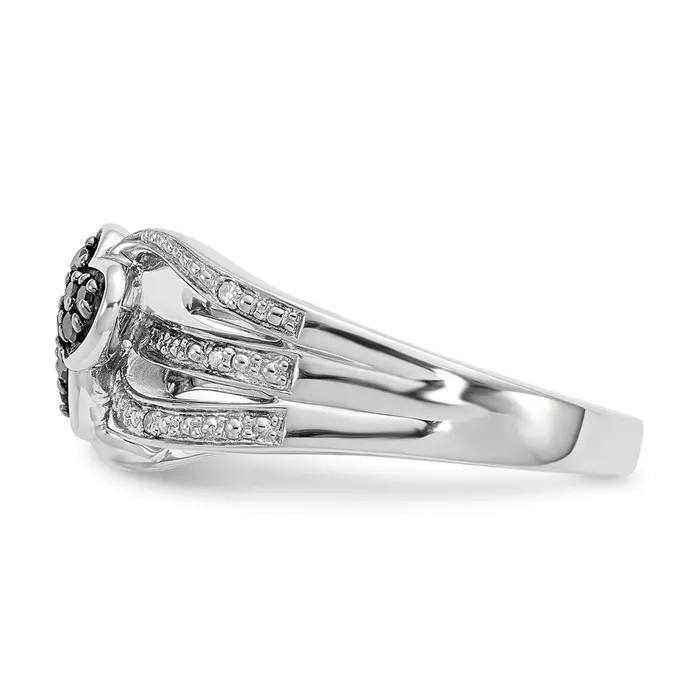 Goldia Rings Sterling Silver White u0026 Black Diamond Hearts Ring