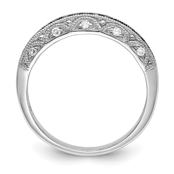 Goldia Rings White Night Sterling Silver Rhodiumplated Black and White Diamond Band