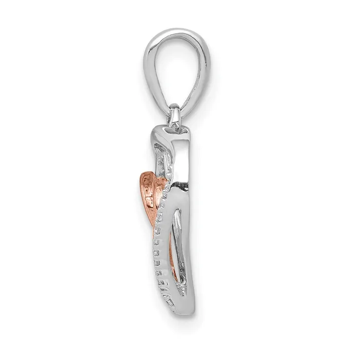 Goldia Solid 14k Twotone White and Rose Gold 120ct Simulated CZ Double Hearts Pendant Rings Goldia Solid 14k Twotone White and Rose Gold 120ct Simulated CZ Double Hearts Pendant Rings