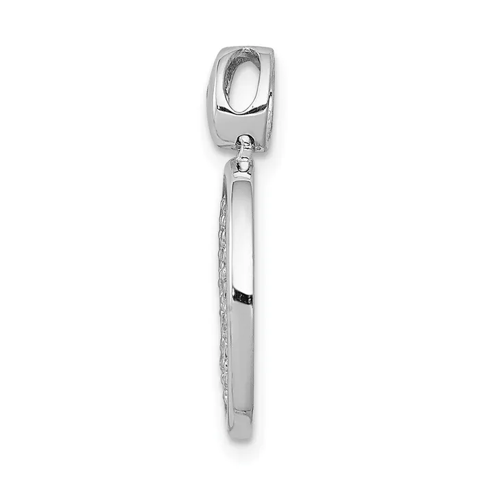 Goldia Solid 14k White Gold 12ct Simulated CZ Fancy Oval Pendant Necklaces