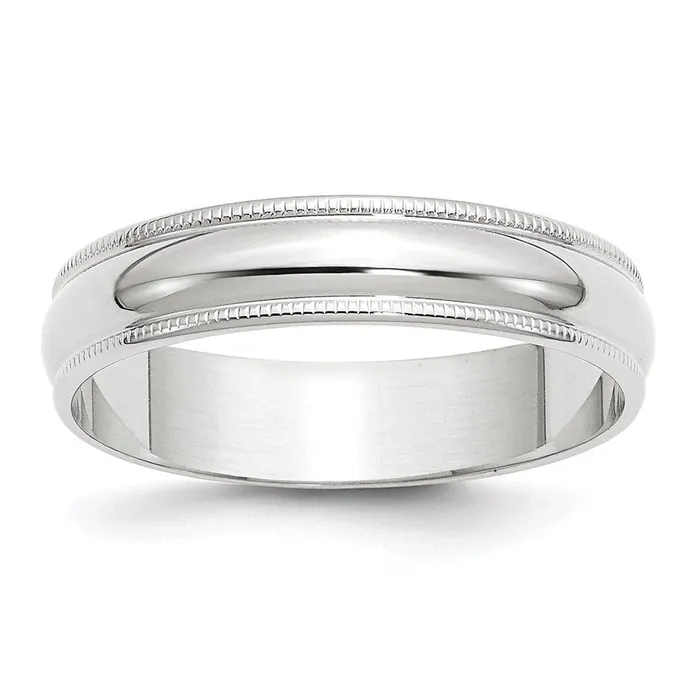 Goldia Solid 14K White Gold 5mm Light Weight Milgrain Half Round MensWomens Wedding Band Ring Size 8 Rings Goldia Solid 14K White Gold 5mm Light Weight Milgrain Half Round MensWomens Wedding Band Ring Size 8 Rings