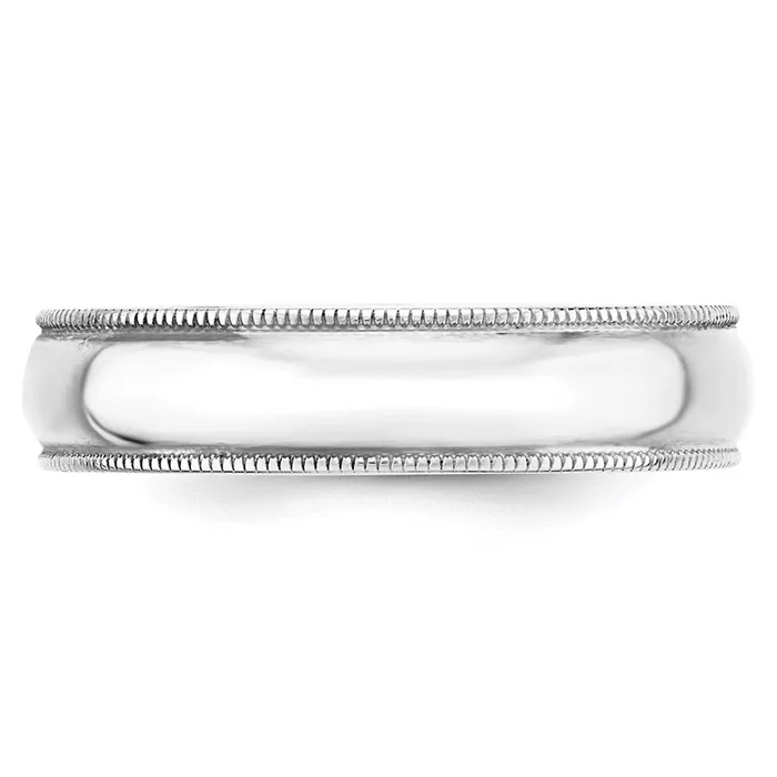 Goldia Solid 14K White Gold 5mm Light Weight Milgrain Half Round MensWomens Wedding Band Ring Size 8 Rings Goldia Solid 14K White Gold 5mm Light Weight Milgrain Half Round MensWomens Wedding Band Ring Size 8 Rings