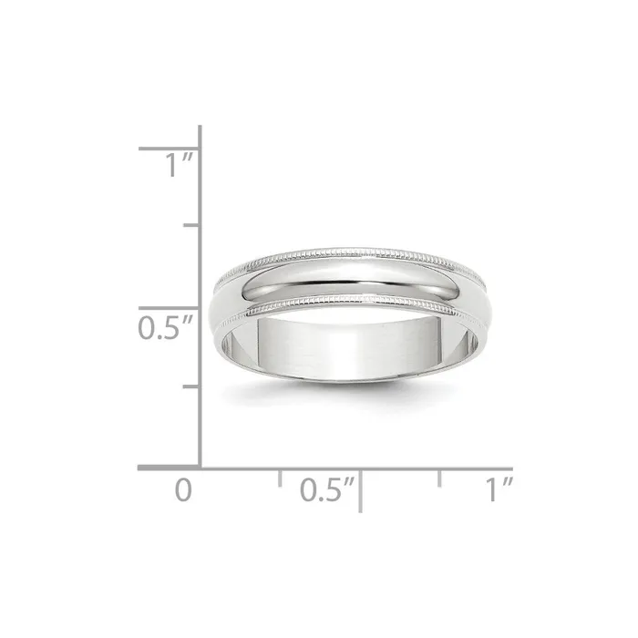 Goldia Solid 14K White Gold 5mm Light Weight Milgrain Half Round MensWomens Wedding Band Ring Size 8 Rings Goldia Solid 14K White Gold 5mm Light Weight Milgrain Half Round MensWomens Wedding Band Ring Size 8 Rings