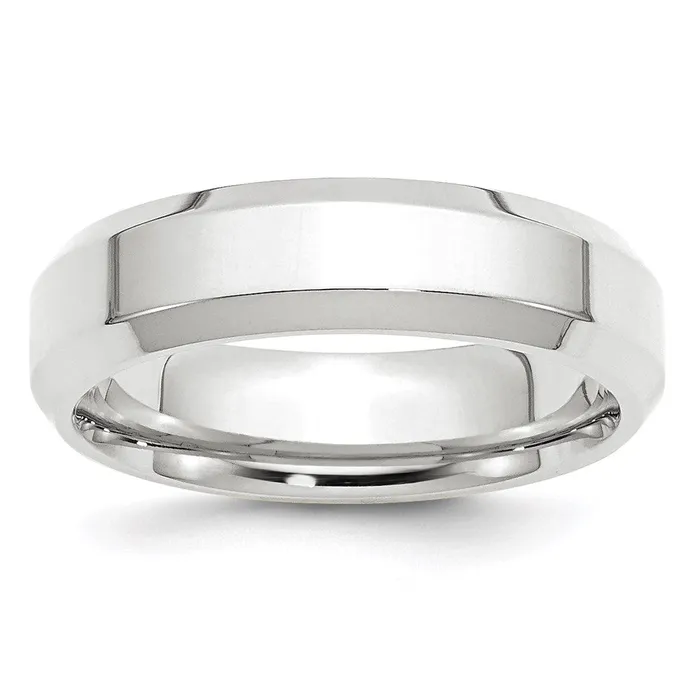 Goldia Solid 14K White Gold 6mm Bevel Edge Comfort Fit MensWomens Wedding Band Ring Size 75 Rings Goldia Solid 14K White Gold 6mm Bevel Edge Comfort Fit MensWomens Wedding Band Ring Size 75 Rings