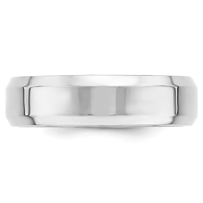 Goldia Solid 14K White Gold 6mm Bevel Edge Comfort Fit MensWomens Wedding Band Ring Size 75 Rings Goldia Solid 14K White Gold 6mm Bevel Edge Comfort Fit MensWomens Wedding Band Ring Size 75 Rings