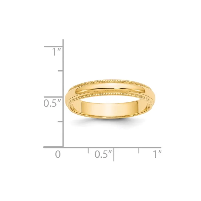 Goldia Solid 14K Yellow Gold 4mm Milgrain Half Round MensWomens Wedding Band Ring Size 13 Rings Goldia Solid 14K Yellow Gold 4mm Milgrain Half Round MensWomens Wedding Band Ring Size 13 Rings