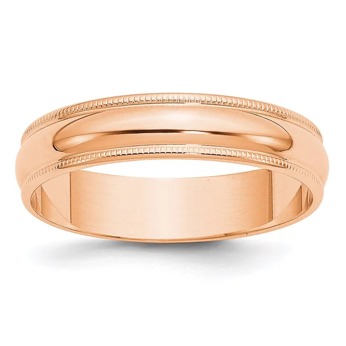 Goldia Solid 18K Yellow Gold Rose Gold 5mm Light Weight Milgrain Half Round MensWomens Wedding Band Ring Size 95 Rings Goldia Solid 18K Yellow Gold Rose Gold 5mm Light Weight Milgrain Half Round MensWomens Wedding Band Ring Size 95 Rings