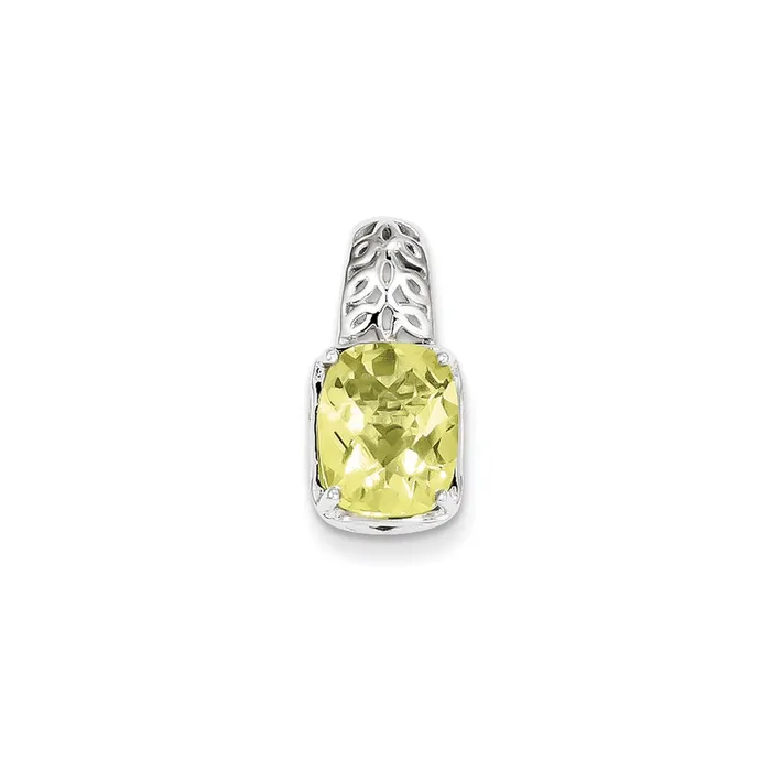 Goldia Sterling Silver Lemon Quartz Pendant Necklaces