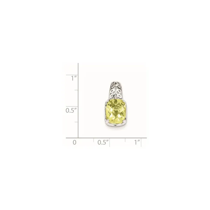 Goldia Sterling Silver Lemon Quartz Pendant Necklaces