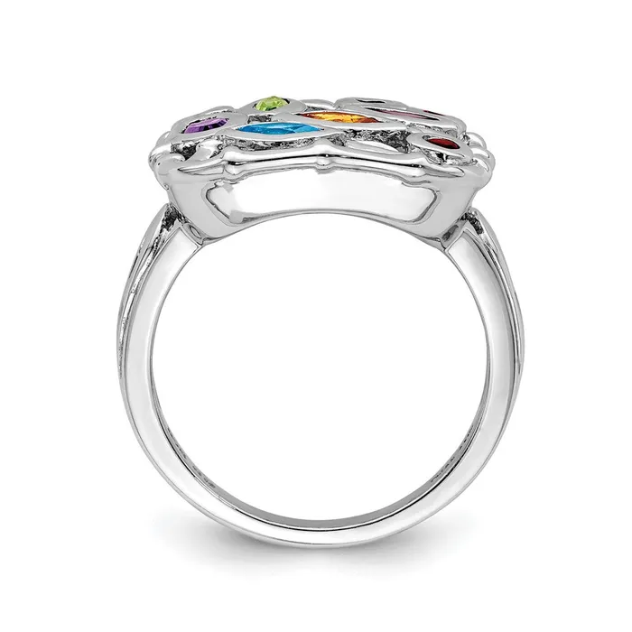 Goldia Sterling Silver Rhodiumplated Multi Gemstone Ring Rings