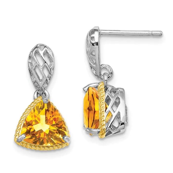 Goldia Sterling Silver Rhodiumplated w Flash Goldplate Accent Citrine Earrings Earrings Goldia Sterling Silver Rhodiumplated w Flash Goldplate Accent Citrine Earrings Earrings