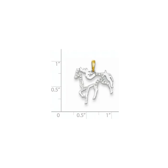 Goldia Sterling Silver u0026 14k Goldplated Diamond Horse Pendant Necklaces