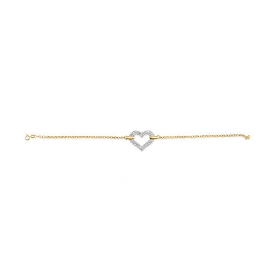 JMS always Bracelets Original Haus of Brilliance 10K Two Tone Gold 14 Cttw Diamond Encrusted Heart Charm 7 Bracelet HI Color I1I2 Clarity JMS always Bracelets Original Haus of Brilliance 10K Two Tone Gold 14 Cttw Diamond Encrusted Heart Charm 7 Bracelet HI Color I1I2 Clarity