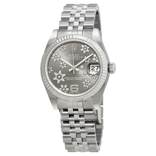 JMS always Bracelets Original Rolex Datejust Lady 31 Dark Rodium Raised Floral Motif Dial Stainless Steel Jubilee Bracelet Automatic Watch 178274RFJ JMS always Bracelets Original Rolex Datejust Lady 31 Dark Rodium Raised Floral Motif Dial Stainless Steel Jubilee Bracelet Automatic Watch 178274RFJ
