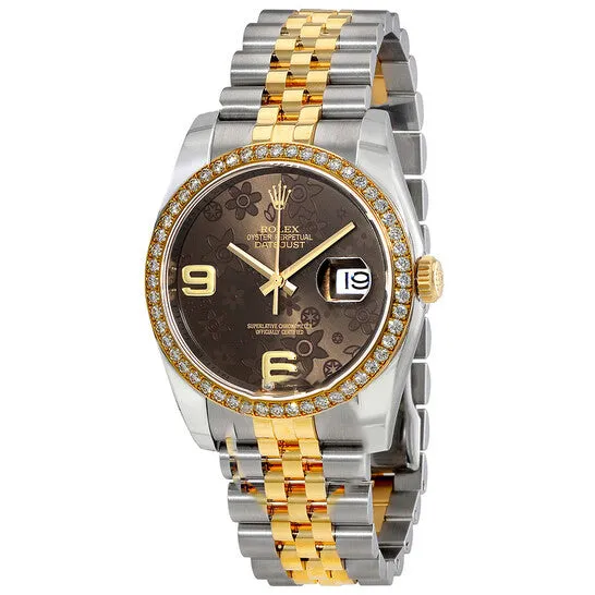 JMS always Bracelets Original Rolex Oyster Perpetual Datejust 36 Brown Floral Dial Stainless Steel and 18K Yellow Gold Jubilee Bracelet Automatic Ladies Watch 116243BRFAJ JMS always Bracelets Original Rolex Oyster Perpetual Datejust 36 Brown Floral Dial Stainless Steel and 18K Yellow Gold Jubilee Bracelet Automatic Ladies Watch 116243BRFAJ