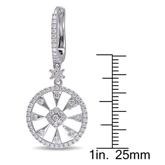 JMS always Earrings Original AMOUR 1 16 CT TW Diamond Filigree Halo Leverback Earrings In 14K White Gold JMS always Earrings Original AMOUR 1 16 CT TW Diamond Filigree Halo Leverback Earrings In 14K White Gold